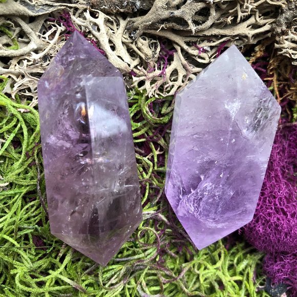 EARTHBOUND Other - Amethyst Double Point Crystal purple gemstone wand